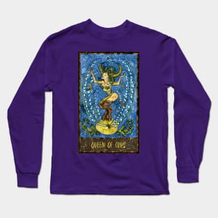 Queen Of Cups. Magic Gate Tarot Card Design. Long Sleeve T-Shirt